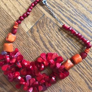 Barse Chunky Coral Necklace with Sterling Clasp